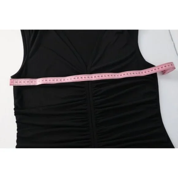 Nine West Women's Black Sleeveless Saleha Rached‎ V-Neck Top Size Medium - Picture 10 of 13